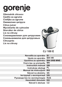 Priručnik Gorenje CJ100E Sokovnik za citruse