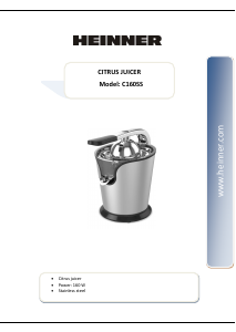 Manual Heinner C160SS Citrus Juicer