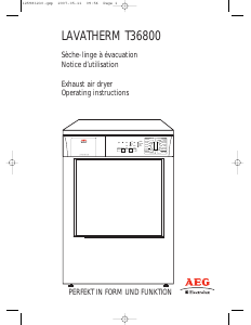 Manual AEG-Electrolux T36800 Dryer