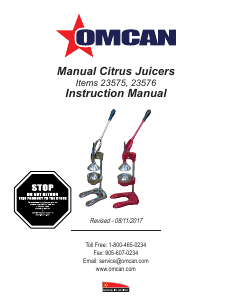 Manual Omcan 23576 Citrus Juicer