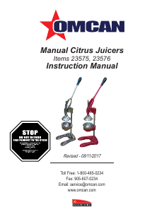 Manual Omcan 23575 Citrus Juicer