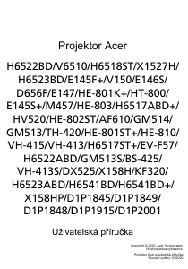 Manuál Acer H6541BD Projektor