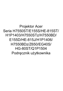 Instrukcja Acer H7550BD Projektor