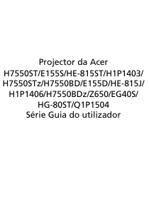 Manual Acer H7550BD Projetor