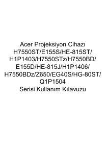 Kullanım kılavuzu Acer H7550BD Projektör