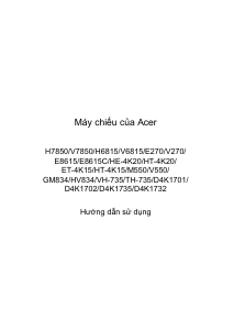 Hướng dẫn sử dụng Acer H7850 Máy chiếu