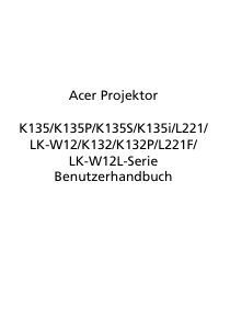 Bedienungsanleitung Acer K132 Projektor