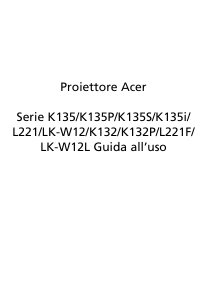 Manuale Acer K132 Proiettore