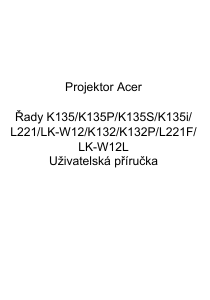 Manuál Acer K132 Projektor