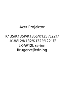 Brugsanvisning Acer K132 Projektor