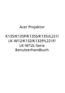 Bedienungsanleitung Acer K135 Projektor