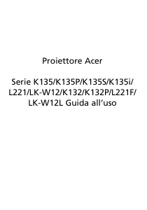 Manuale Acer K135 Proiettore