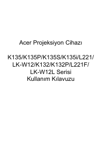 Kullanım kılavuzu Acer K135 Projektör