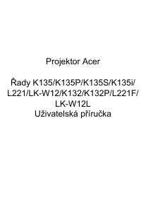 Manuál Acer K135 Projektor