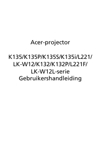 Handleiding Acer K135 Beamer