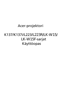 Käyttöohje Acer K137 Projektori