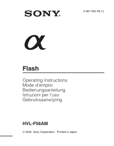 Mode d’emploi Sony HVL-F56AM Flash