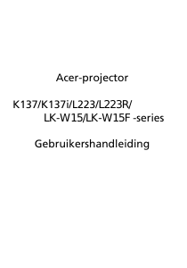 Handleiding Acer K137 Beamer