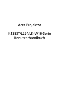Bedienungsanleitung Acer K138ST Projektor