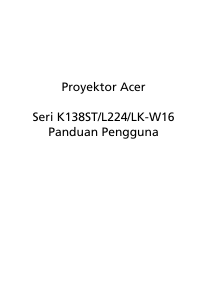 Panduan Acer K138ST Proyektor