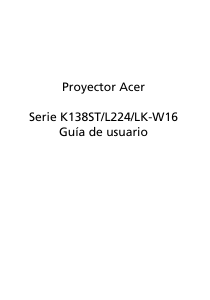 Manual de uso Acer K138ST Proyector