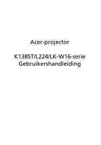 Handleiding Acer K138ST Beamer