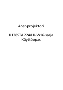 Käyttöohje Acer K138ST Projektori