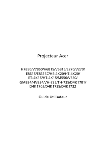 Mode d’emploi Acer M550 Projecteur