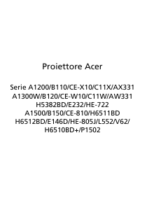 Manuale Acer P1502 Proiettore