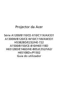 Manual Acer P1502 Projetor