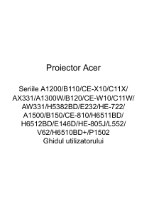 Manual Acer P1502 Proiector