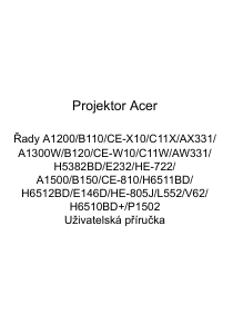 Manuál Acer P1502 Projektor