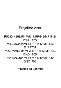 Priročnik Acer P5530 Projektor