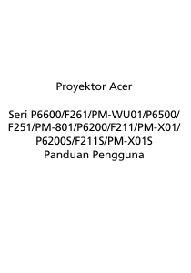Panduan Acer P6200 Proyektor