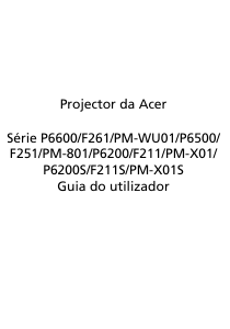 Manual Acer P6200 Projetor