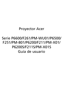 Manual de uso Acer P6200 Proyector