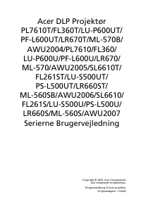 Brugsanvisning Acer PL7510 Projektor