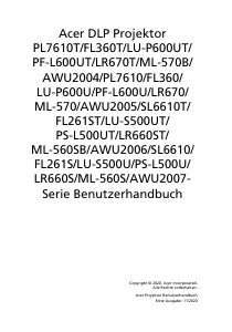 Bedienungsanleitung Acer PL7610T Projektor