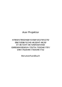 Bedienungsanleitung Acer V7850 Projektor