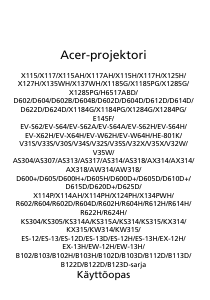 Käyttöohje Acer X115 Projektori