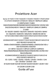 Manuale Acer X115 Proiettore