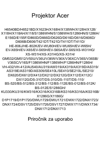 Priročnik Acer X1183 Projektor