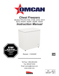 Manual Omcan FR-CN-0155 Freezer