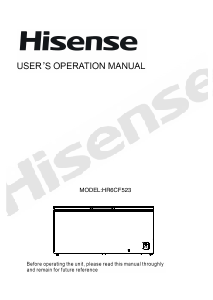 Manual Hisense HR6CF523 Freezer