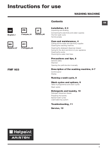 Manuale Hotpoint-Ariston FMF 923K EU.C Lavatrice