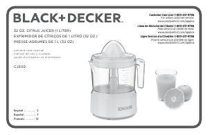 Manual Black and Decker CJ650 Citrus Juicer