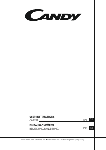 Manual Candy FCTS886X WF DE Oven