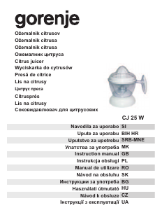 Manual Gorenje CJ25W Storcator citrice