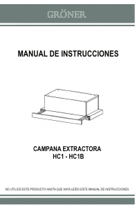Manual de uso Gröner HC1B Campana extractora