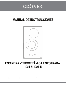 Manual de uso Gröner HE2T Placa